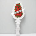 Büyük Kırmızı Gerbera Çiçekli Tek Katlı Çelenk